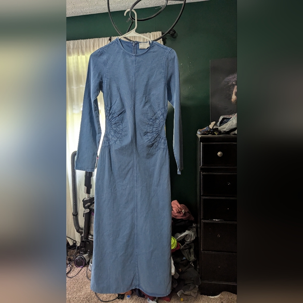 ASOS Blue Long Sleeve Sheath Dress